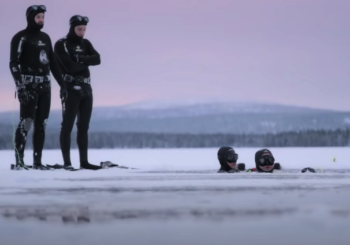 Дайвинг в ледяной воде в Финляндии