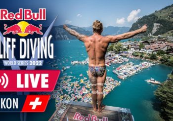 Со скал на озере Ури в Швейцарии. Red Bull Cliff Diving World Series 2022